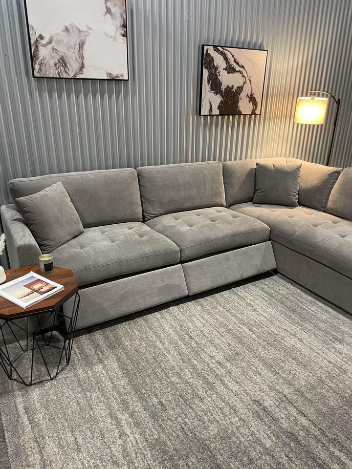 Sectional Chaise Feet Recliner Available