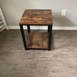 Solid Wood And Metal Table 
