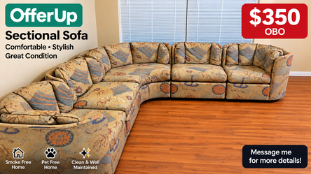 Large Curved Sectional Sofa – Great Condition – $350 OBO