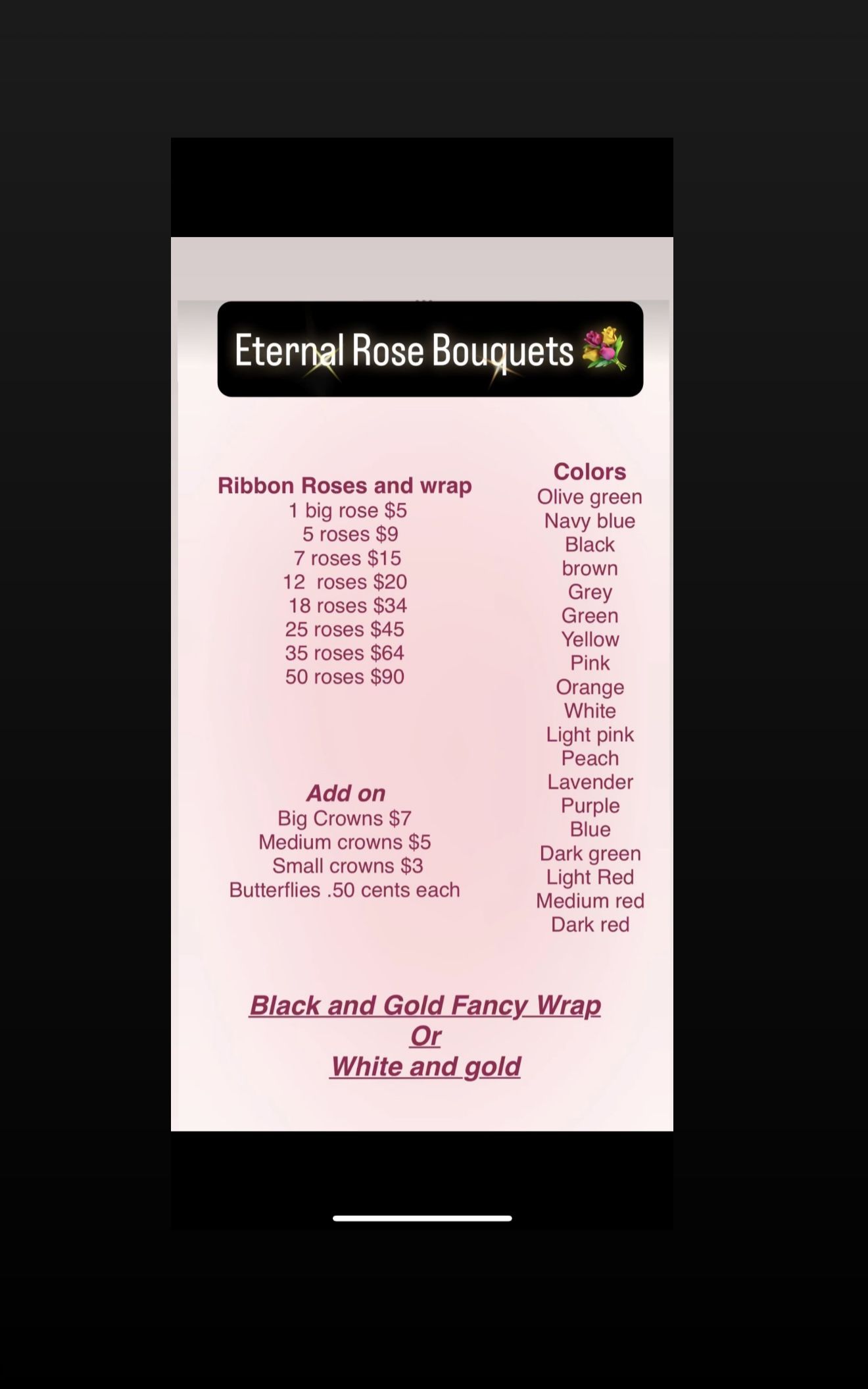 Eternal Rose bouquets
