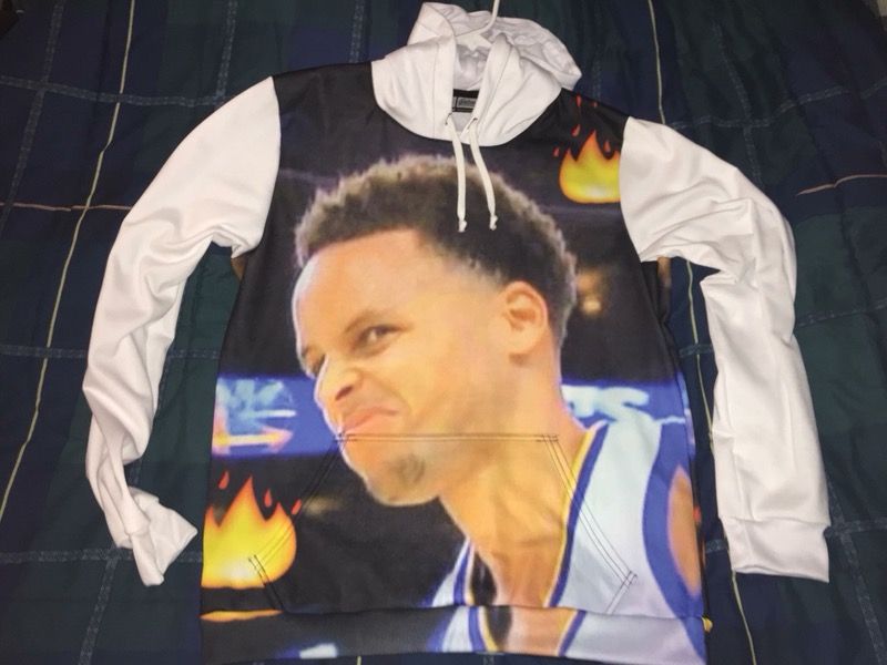 Stephen Curry custom hoodie “Thizz Face”golden state warriors Size L-XL