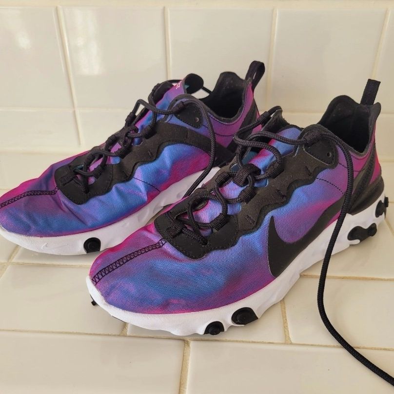 Nike React Element Sneakers Irdescent Purple Blue Mens Size 8 for Sale in Miami FL OfferUp