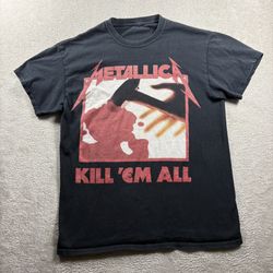 Metallica Kill 'Em All Album Cover & Tracks T-Shirt Black Men’s M Faded Black#4A