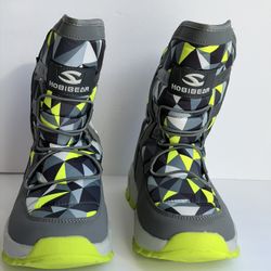 HOBIBEAR Boys Snow Boots Waterproof Outdoor Warm Slip Boys Winter Shoes