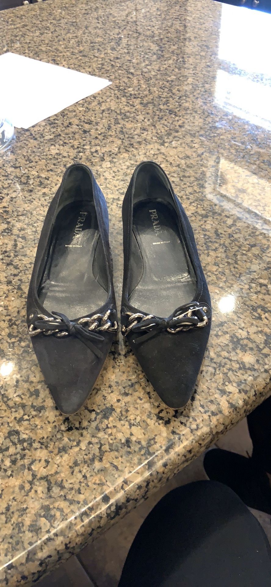 Prada black Swede flats
