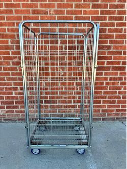 Carico Systems 34"x 31" x 70" Stainless Steel One Tier Rolling Utility Cart