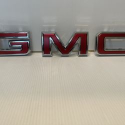 Genuine OEM GMC Red & Chrome Emblem 2019-2025 GMC Front & Rear Emblems 