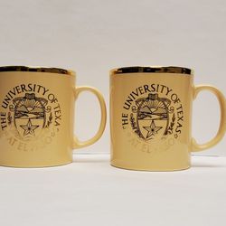 Staffordshire Tableware England Metalic Gold University Of Texas At El Paso Mugs