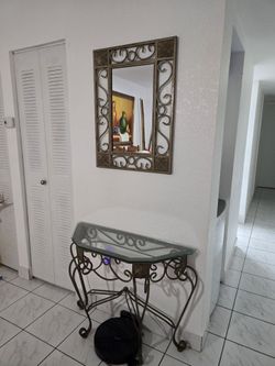 Decorative Mirror and Console Table Set