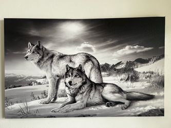 Canvas picture with wood frame