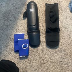 Kickboxing Shinguards And Easy Wraps 