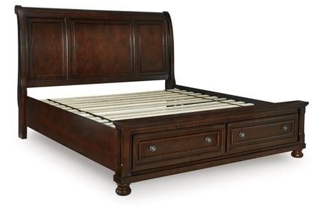 Ashley King sized Bed Frame With Mirrored Dresser