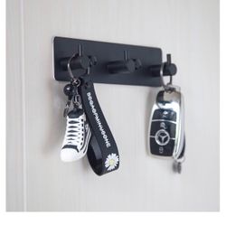 Black Adhesive  Key/Towel Hooks for Bathrooms Wall Mount no drill Shower heavy duty Wall Hook self adhesive towel rack Stick On Wall 