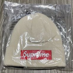 Supreme New Era Box Logo Beanie FW24 Stone