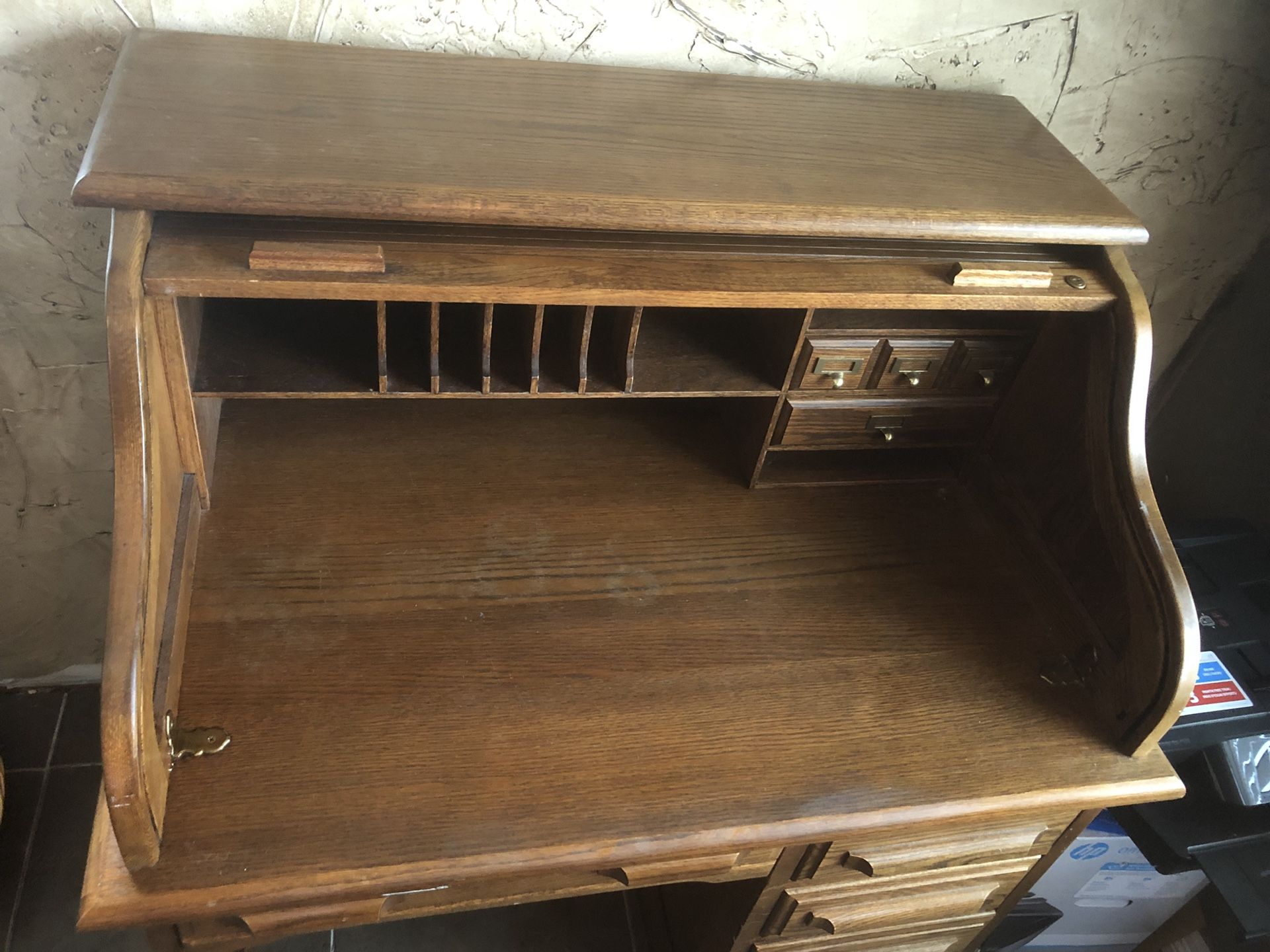 Oak Creek by Riverside roll top desk. 37