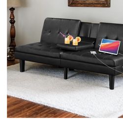 Theatre Memory Foam/Leather Futon/Couch