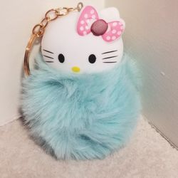 Hello Kitty Tiffany Blue Pom Pom Keychain