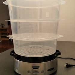 9.5 QT Triple Tier Digital Food Steamer Stackable trays for Veg/Meat/Grains Over 50% Off New