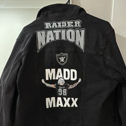 Black trucker denim Jack custom painted XL