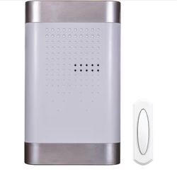 Defiant Wireless Battery Operated Doorbell Kit with Wireless Push Button, White and Nickel=D4-767