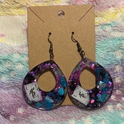 Pink and Blue Joker Card Earrings