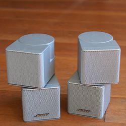 Two Silver Bose Jewel Double Cube Speakers for Lifestyle Home Theater
