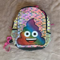 Kids Backpack Emoji Poop Rainbow Color