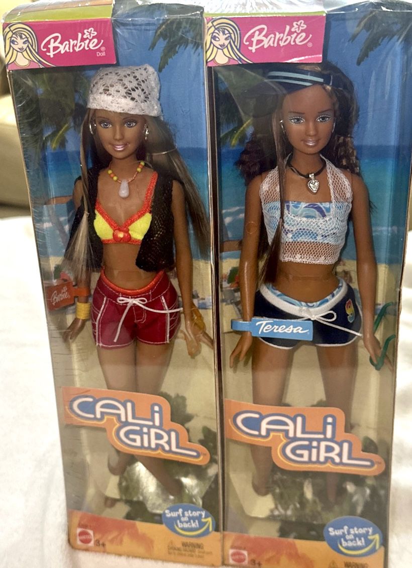 Cali Girl Mattel Barbie -Set of 2 Vintage Barbie Dolls from 2003. Set of 2 Teresa and Barbie-still Sealed together from Mattel. New !  