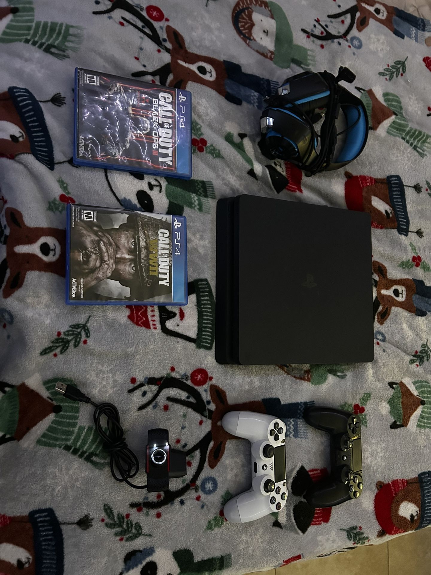 PS4 Bundle – Console + 2 Controllers + Games + Headset + Webcam