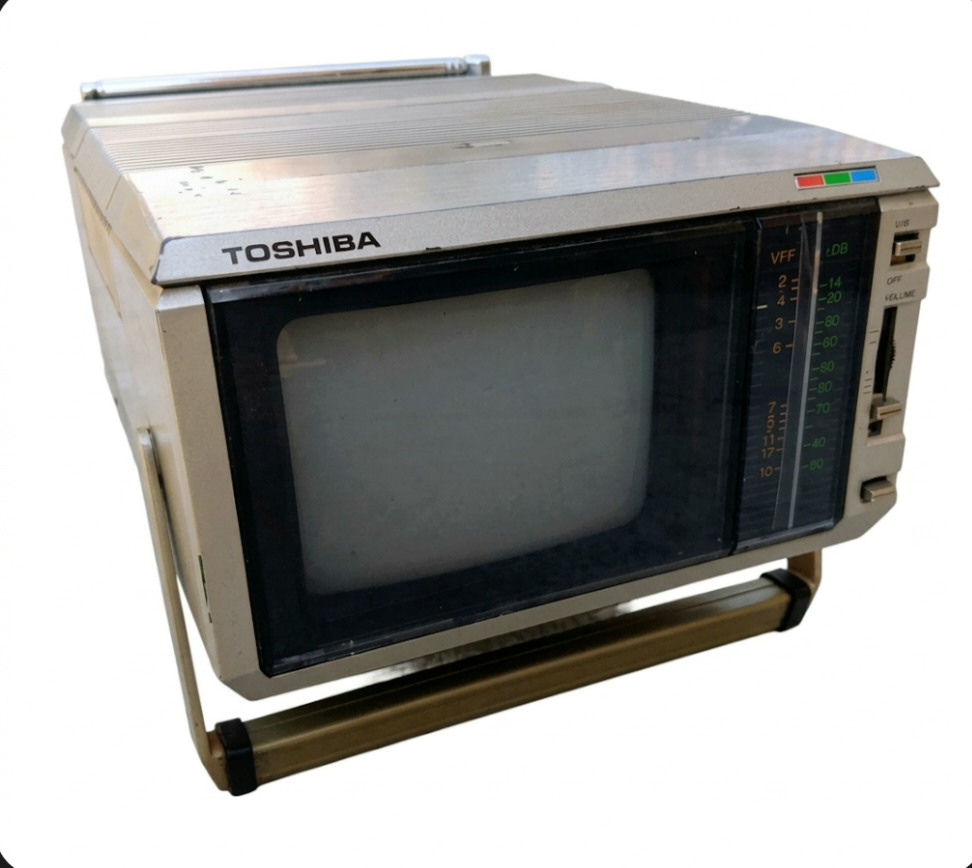 TOSHIBA フラッシュガン　激レア　昭和42年 TOSHIBA Portable/Auto Color TV #CA045 Works 12v/AC/Batt RARE 1982