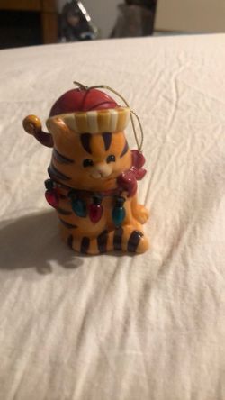 Christmas tabby cat ornament