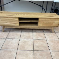 Light oak Mid-Century Modern Media Console