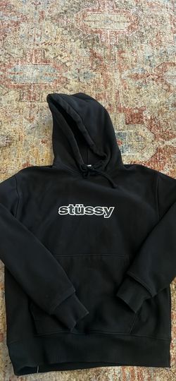 Stüssy Black Stock Logo Hoodie Size Large