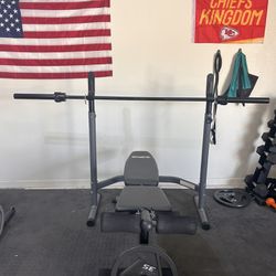 Work Out Bench With Bar Rack