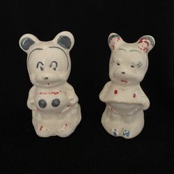 Disney Mickey and Minnie Mouse Salt & Pepper Shakers 1940’s