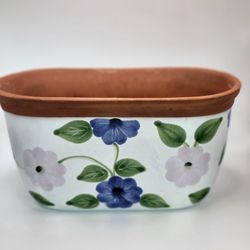 Vtg Hand Painted Mesa International Glazed Pottery Planter Made In Hungary 9"