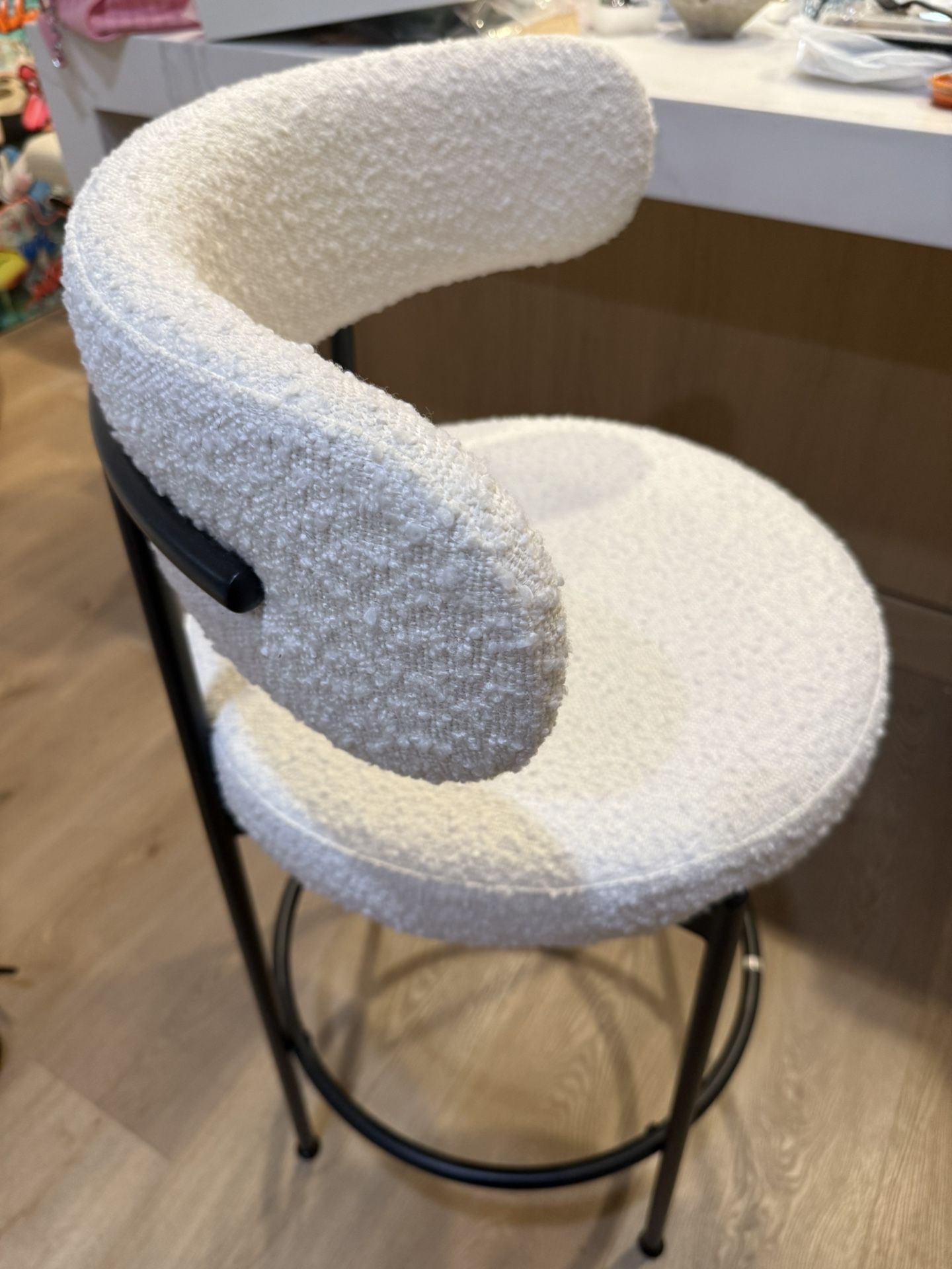 Albie Boucle Fabric Bar Stools - 4 Stools