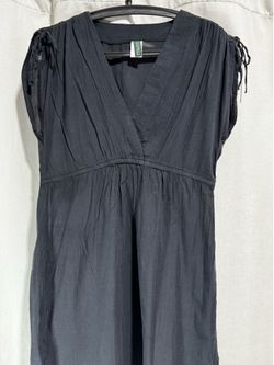 Lauren Ralph Lauren Women's Dress M Black V-Neck Sleeveless Shift Short Cotton