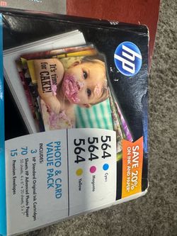 HP 564 Photo Value Pack 3 Ink Cartridges CYM + Paper