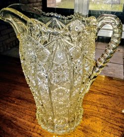 Vintage 80+ old crystal pitcher
