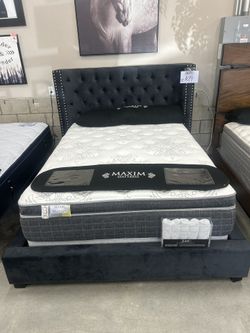Queen Tufted Bed Mattress SET Included