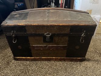 Antique Dome Top Steamer Trunk