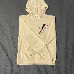 SHEIN Cream Floral Hoodie