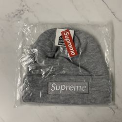 Supreme Grey Box Logo Beanie