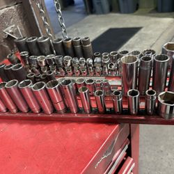 Snap On And Mac Sockets   63pcs And 7 Wrenches Matco 