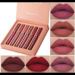 6Pcs Matte Liquid Lipstick Makeup Set, Matte liquid Long-Lasting Wear Non-Stick Cup Not Fade Waterpr