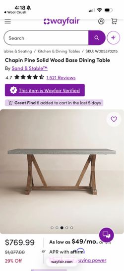 Chapin pine dinning room wooden table