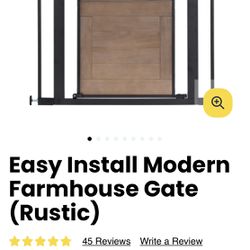 Safety 1st Easy Install Modern Farmhouse Gate, One Size