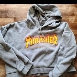 Thrasher Cropped Hoodie Size Small 