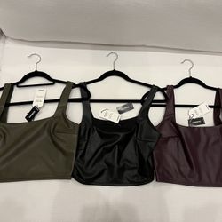 Express Faux Leather Crop Top